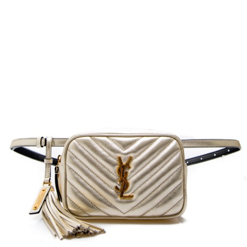 Yves Saint Laurent Gold Quilted Belt Bag